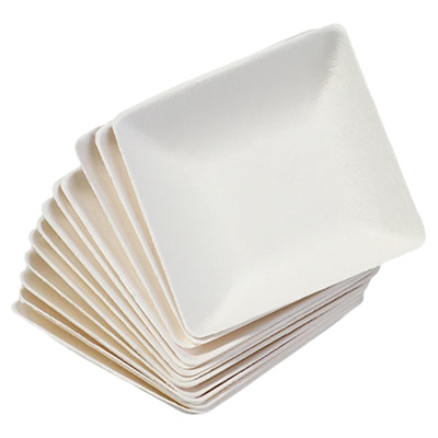 一次性咖啡托盘纸浆托盘甜品托盘茶歇盘子长方形可降解环保托盘