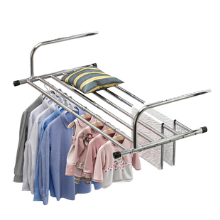 阳台晾衣神器防盗窗护栏窗外晾衣架窗户晾晒杆窗台室外伸缩晒鞋架