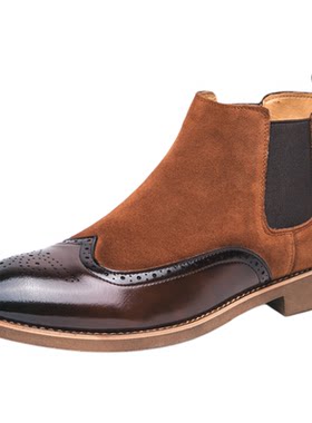 切尔西靴男款翻毛反绒英伦风马丁