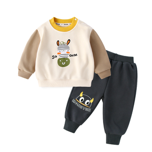 宝宝卫衣套装春秋男童秋天衣服女童洋气秋装婴幼儿儿童秋季两件装