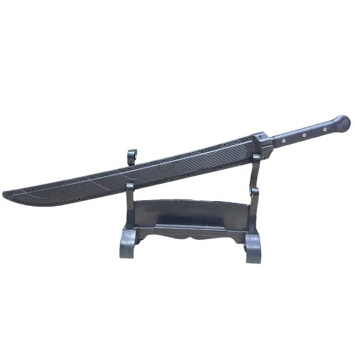 战术雁翎刀一体龙骨轨道钢冷兵器收藏未开刃适用于动漫武术锻炼