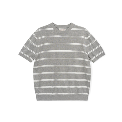 SUPERTOFU莫代尔 吸湿透气 正肩版型 微弹 条纹针织短袖T恤SS26