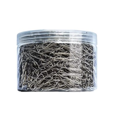 超大桶1000枚回形针办公用品曲别针大号文件书签回型针收纳盒文具不锈钢u型固定回纹回应回行回旋别针批发