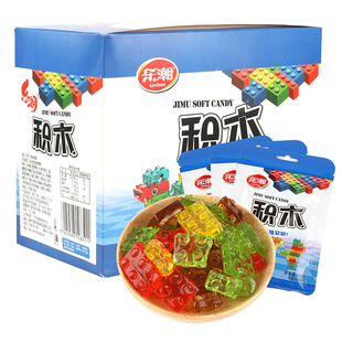 积木软糖乐潮软糖 积木水果味qq糖果味糖果 儿时4d积木玩具软糖果