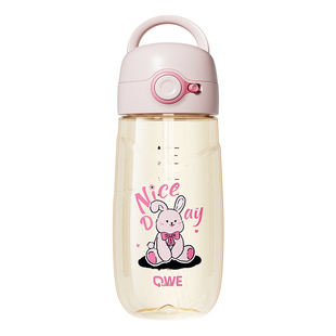 qwe吸管杯ppsu水杯儿童上学带刻度糖耐可躺着孕妇产妇专用杯子