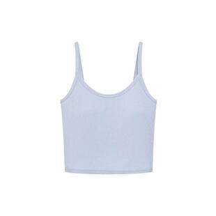 ubras罗纹辣妹带杯显瘦百搭吊带背心女内搭美背泰式小吊带白色