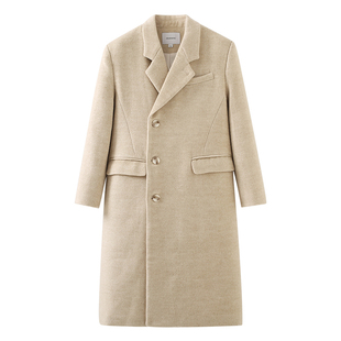 画风家drawwind秋冬新款气质休闲毛呢外套女中长款时髦流行呢大衣