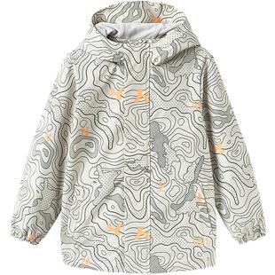 森马儿童外套满印加绒保暖连帽夹克厚款男童女童户外摇粒绒春装