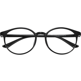 镜音tr90眼镜框女超轻圆框复古小脸近视可配度数黑色黑框眼睛架男