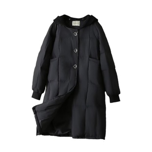 大码胖MM大翻领羽绒服女冬季2024新款韩系中长款保暖白鸭绒外套潮