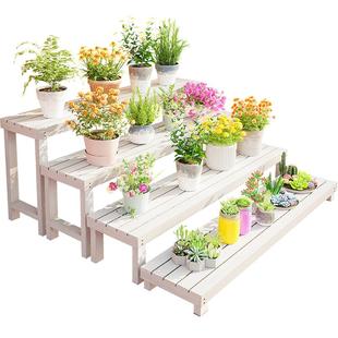 阳台植物放置架室内花盆架子落地式客厅实木多层可移动台阶式花架