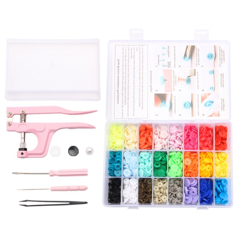 16亚马逊跨境T5T8T09树脂手压钳四合工具套装扣暗安装纽扣按