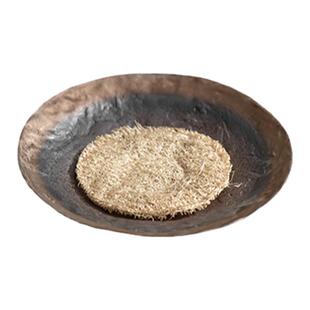 圭隐堂老岩泥手工鎏金粗陶壶承茶盘家用复古茶壶托盘茶托隔热杯垫