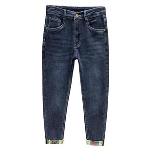 潮牌牛仔裤男士春季欧美新款宽松直筒加绒春秋小脚秋冬2025裤子男