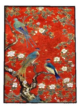 新中式花鸟祥和图《喜上枝头》好寓意小众玄关客厅装饰画画礼品挂
