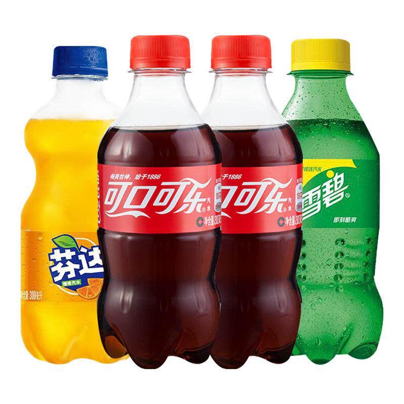 可口可乐汽水300ml小瓶迷你便携可乐雪碧芬达整箱批发碳酸饮料