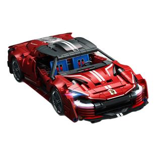 【新品】森宝积木猩红皓月跑车拼装模型玩具赛车积木男孩摆件礼物