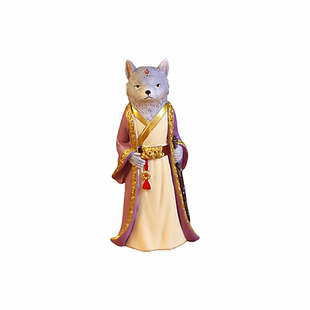 中式外五行招财狼仙装饰禅意祈福五仙摆件堂口家居桌面工艺可装藏