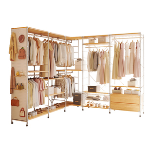 【51深包安装】日式金属开放式衣柜金属衣帽间挂衣架组合简易衣柜