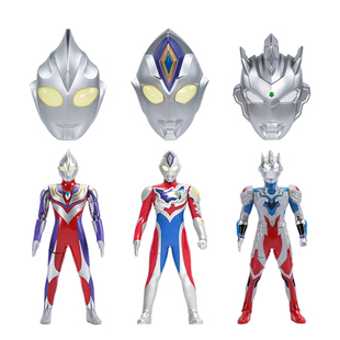 灵动创想奥特曼男孩儿童玩具声光人偶迪迦赛罗泽塔德凯特利迦面具