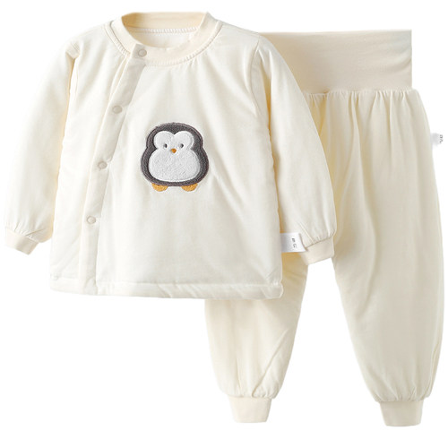 婴儿家居服套装秋冬恒温棉60g夹棉男女宝宝高腰大PP薄棉睡衣保暖