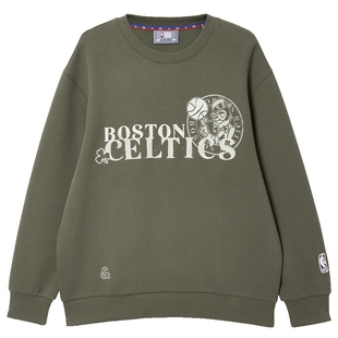 杰克琼斯秋季男装落肩袖宽松卫衣时尚潮流版NBA联名字母刺绣图案