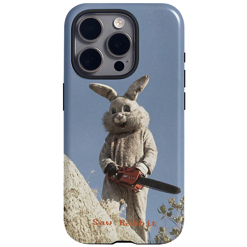 欧美创意复古电锯兔适用苹果iPhone17promax磁吸手机壳磨砂菲林二合一16pro全包双层15pro防摔保护套14