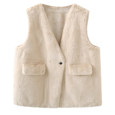 大码秋冬季水貂毛马甲女叠穿坎肩