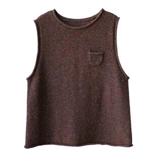 重磅纯羊毛点子纱马甲！复古卷边领厚实羊绒坎肩女百搭背心叠穿