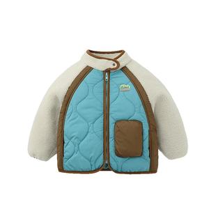 [羊羔绒绗棉]齐齐熊宝宝棉服男童夹棉外套秋冬装2025新款儿童棉袄