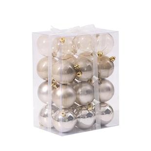 圣诞树装饰挂件香槟咖色透明圣诞球彩球挂饰橱窗布置圣诞节装饰品