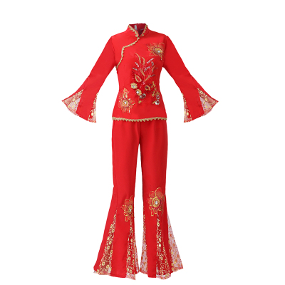 新款套装中老年古典扇子秧歌服