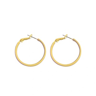 925银针气质甜美黄色滴釉耳圈女设计感时尚百搭圈圈耳环轻奢耳饰