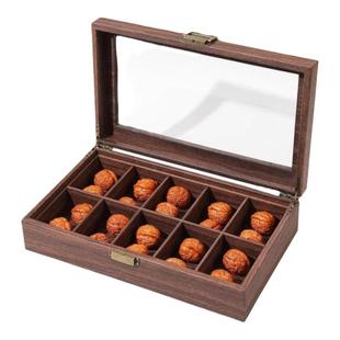 高档核桃收纳盒文玩手串展示盒子官帽狮子头存放盒手链储存盒防尘