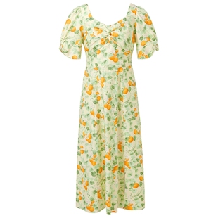 首降3折|歌莉娅连衣裙女夏季独特印花多巴胺绝美小裙子