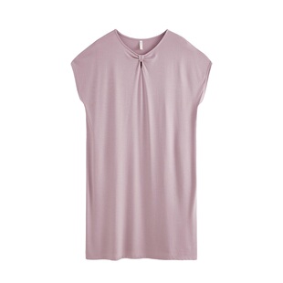 康妮雅睡裙女夏季简约高级感冰丝薄款连衣裙大码短袖睡衣裙子