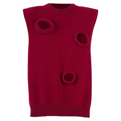 YOEYYOU休闲圆洞毛织背心