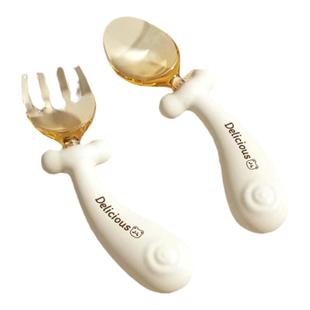 宝宝勺子学吃饭训练硅胶勺新生婴儿自主进食儿童餐具套装辅食勺子