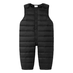 儿童羽绒裤男童女童加厚外穿冬装白鸭绒婴儿连体裤宝宝羽绒背带裤