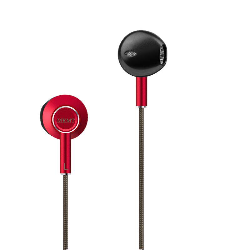 MEMT耳机T5有线带麦高音质动圈通用弯头发烧友手机全金属半入耳式