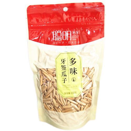 聪明牙签瓜子月牙白皮黑皮150g*2袋新疆特产原味多味坚果炒货零食