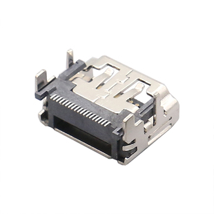 HDMI高清接口连接器19P贴片式SMT四脚插板HDMI母座连接器接口插座