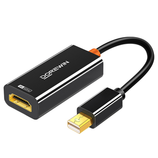 达而稳 minidp转hdmi转换器4K高清笔记本连接显示器投影仪迷你小dp雷电2/4线接口转接头适用苹果macbook电脑