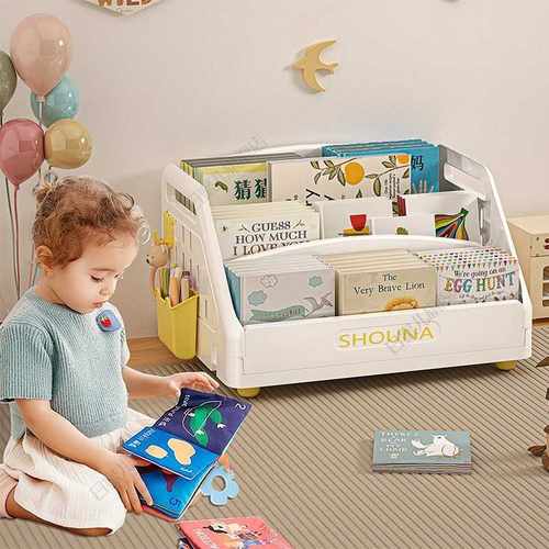 儿童书架大容量绘本架飘窗桌面置物架简易阅读架宝宝玩具收纳盒