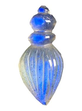 天然水晶拉长石蓝黄光男女吊坠