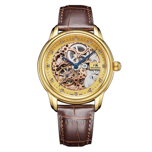 上海手表官方旗舰店男镂空自动机械表国产手表透底防水中性表5002