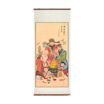 中式中堂画水墨风装饰画三联画