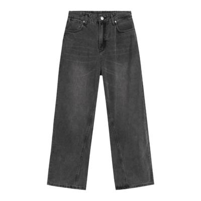 todaynowind阔腿洗水牛仔裤