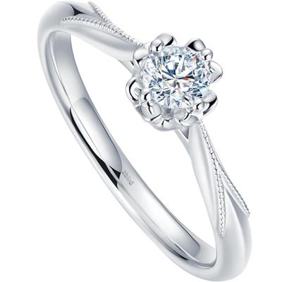 铂金戒指钻石Zbird结婚订婚情侣