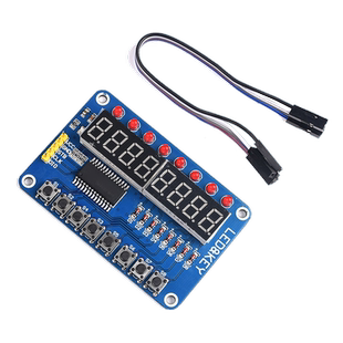 TM1638按键数码管LED显示模块 LED 8位数码管按键电子模块3线控制